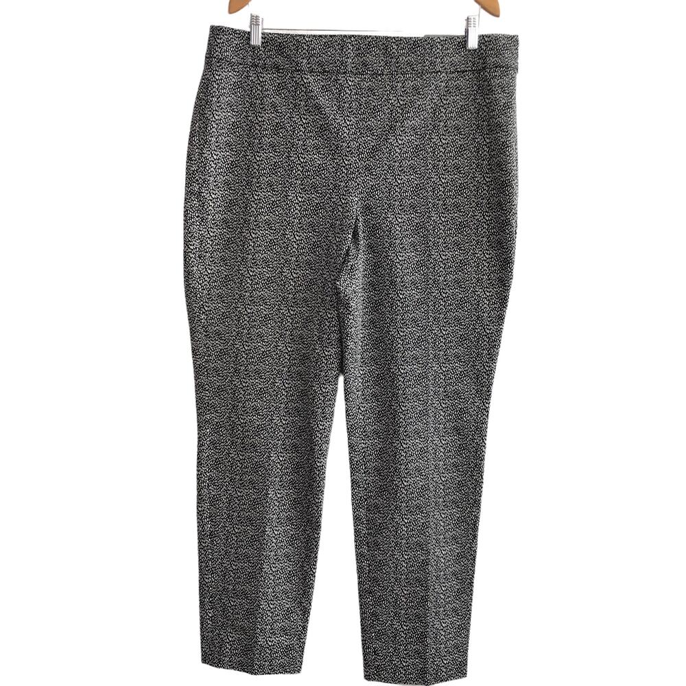 Talbots Chatham Ankle Pant Women 16 Black White High Waist Stretch Career‎ New
